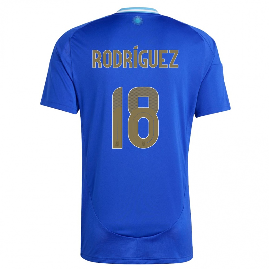 Kids Football Argentina Guido Rodriguez #18 Blue Away Jersey 24-26 T-Shirt