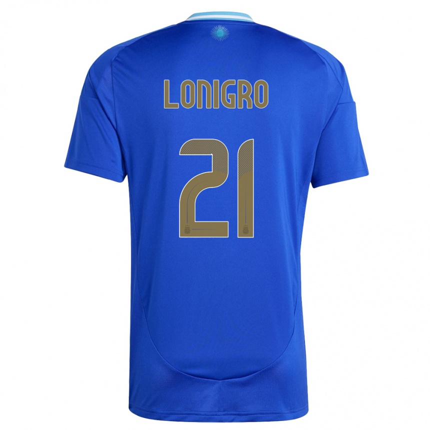 Kids Football Argentina Erica Lonigro #21 Blue Away Jersey 24-26 T-Shirt