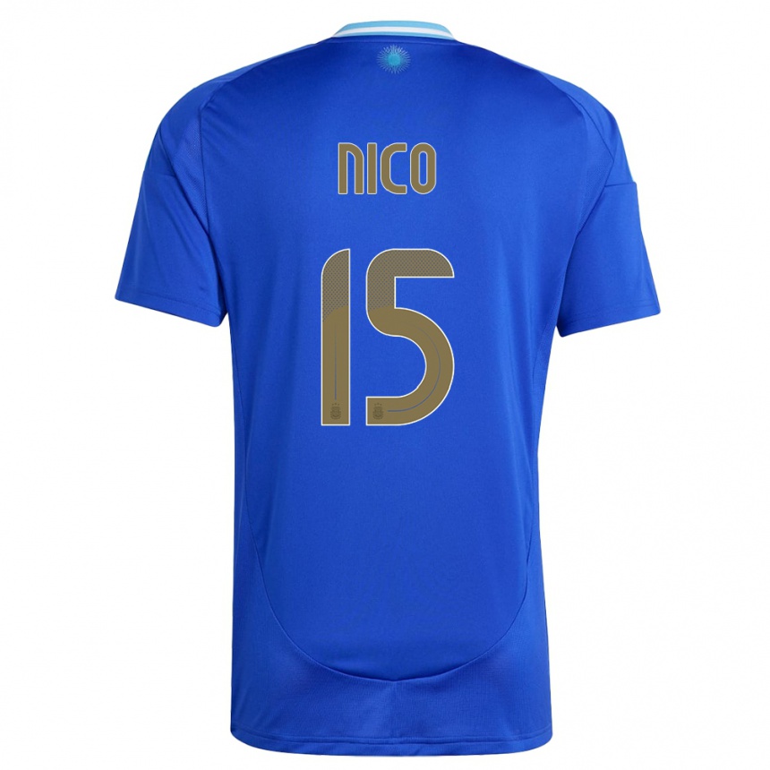 Kids Football Argentina Nico #15 Blue Away Jersey 24-26 T-Shirt