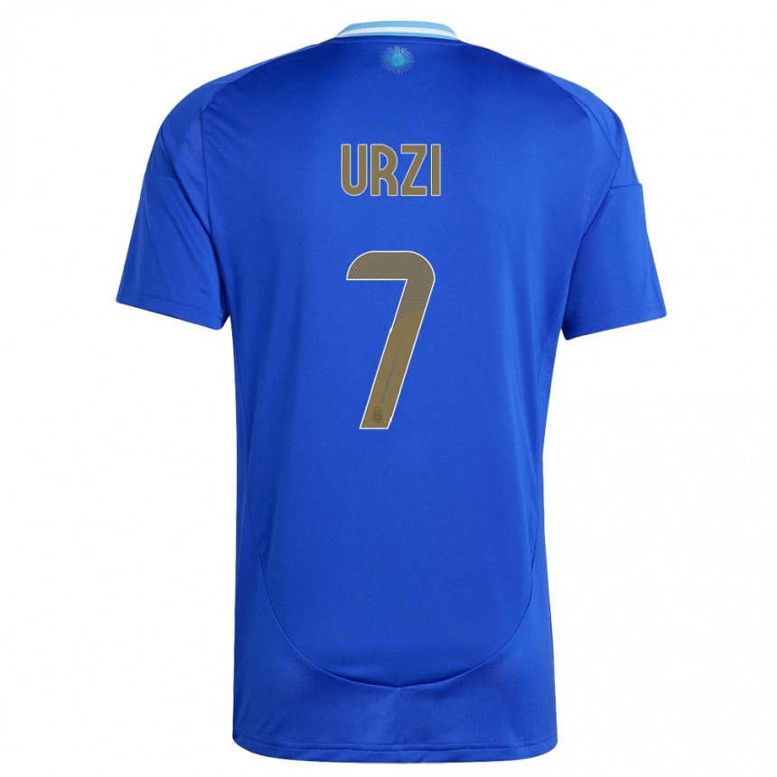 Kids Football Argentina Agustin Urzi #7 Blue Away Jersey 24-26 T-Shirt