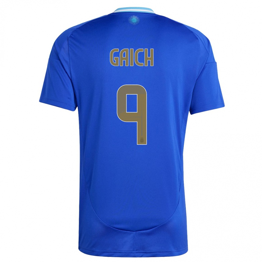 Kids Football Argentina Adolfo Gaich #9 Blue Away Jersey 24-26 T-Shirt