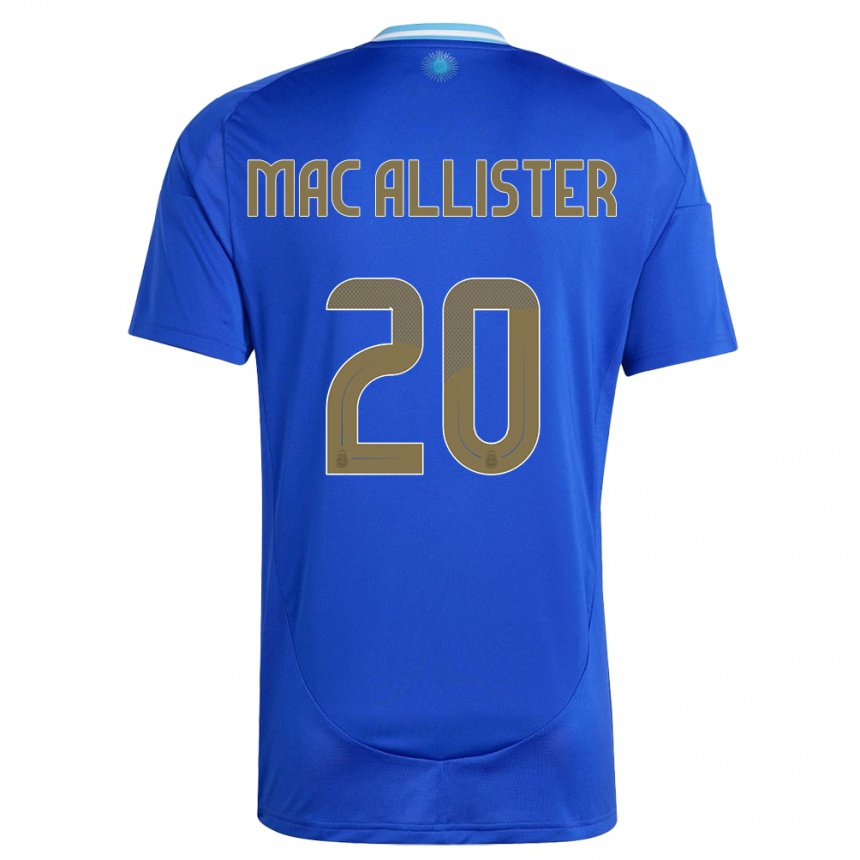 Kids Football Argentina Alexis Mac Allister #20 Blue Away Jersey 24-26 T-Shirt