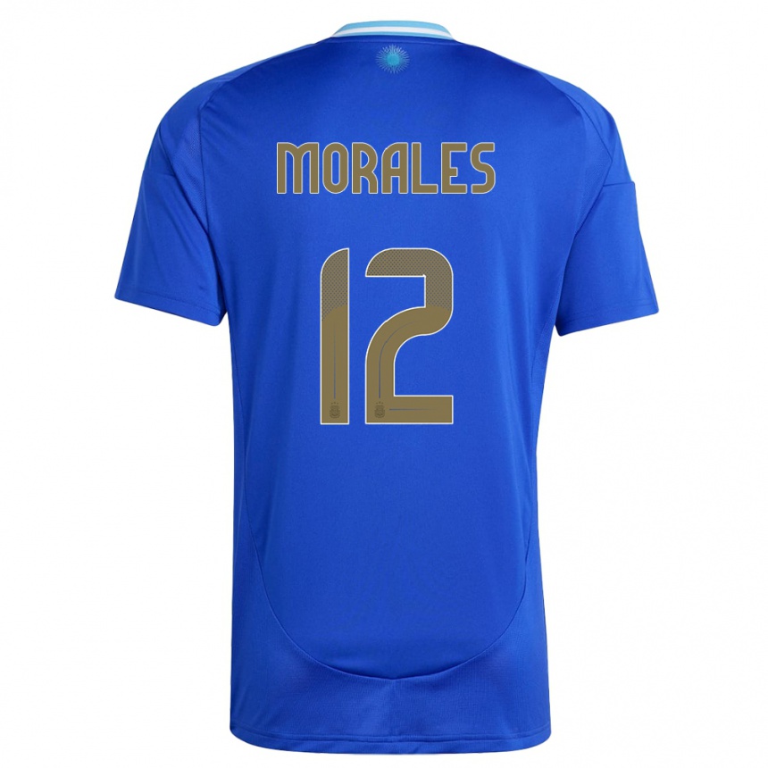 Kids Football Argentina Lautaro Morales #12 Blue Away Jersey 24-26 T-Shirt