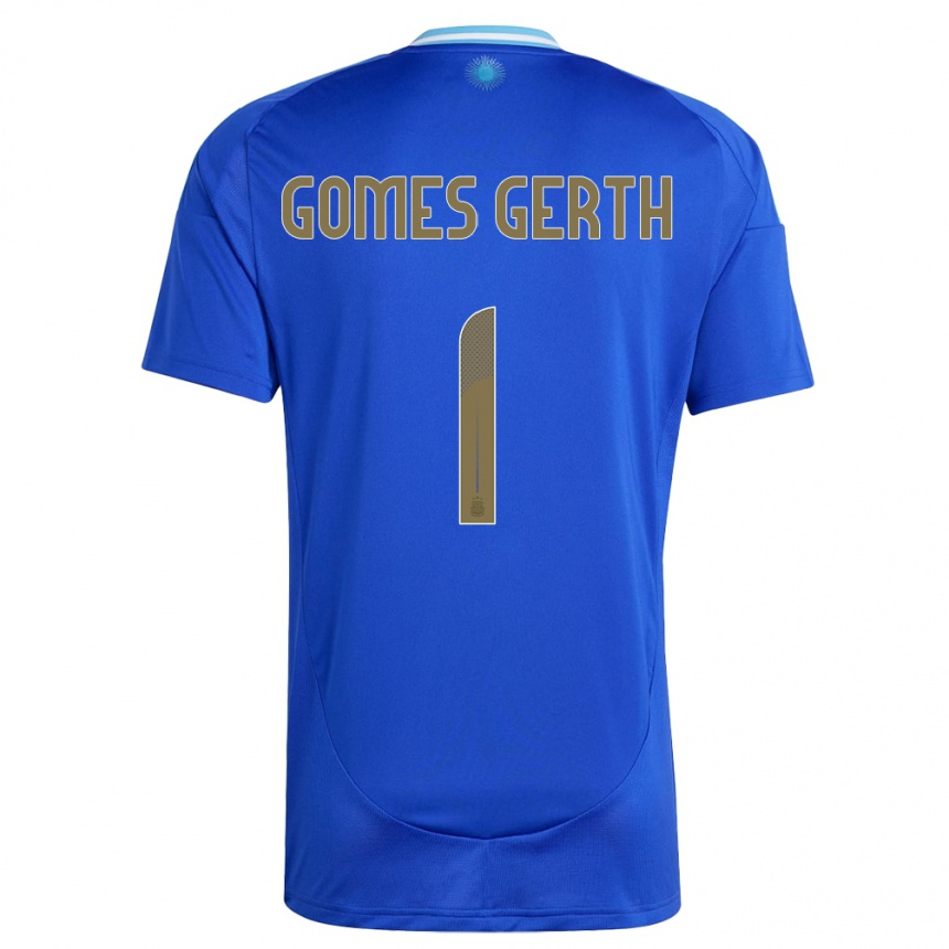 Kids Football Argentina Federico Gomes Gerth #1 Blue Away Jersey 24-26 T-Shirt