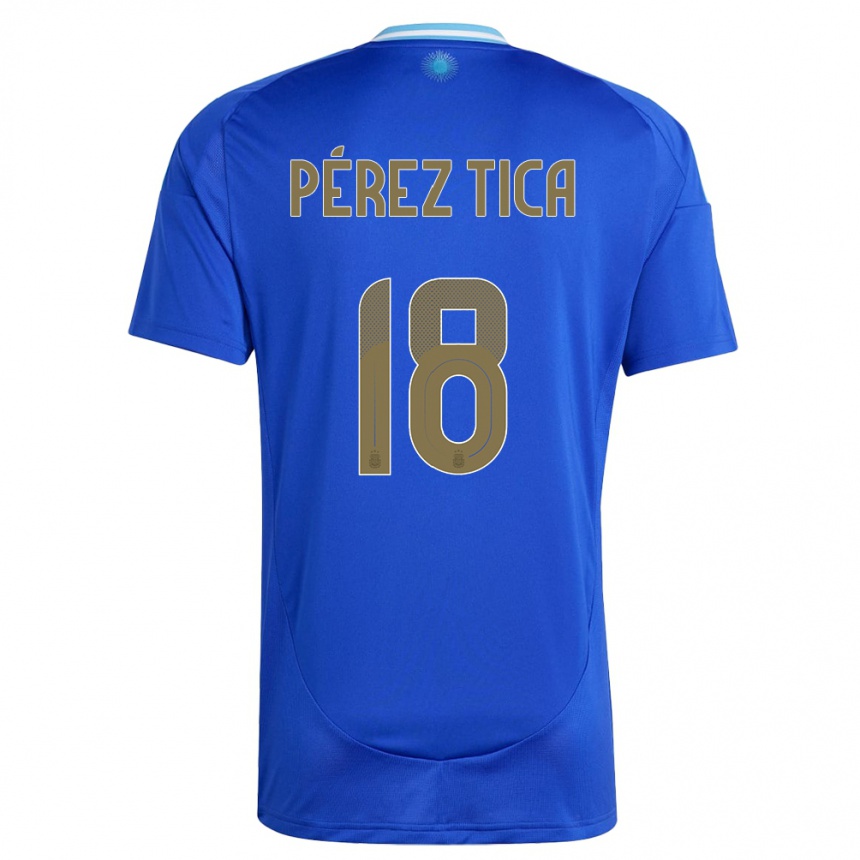 Kids Football Argentina Jeremias Perez Tica #18 Blue Away Jersey 24-26 T-Shirt