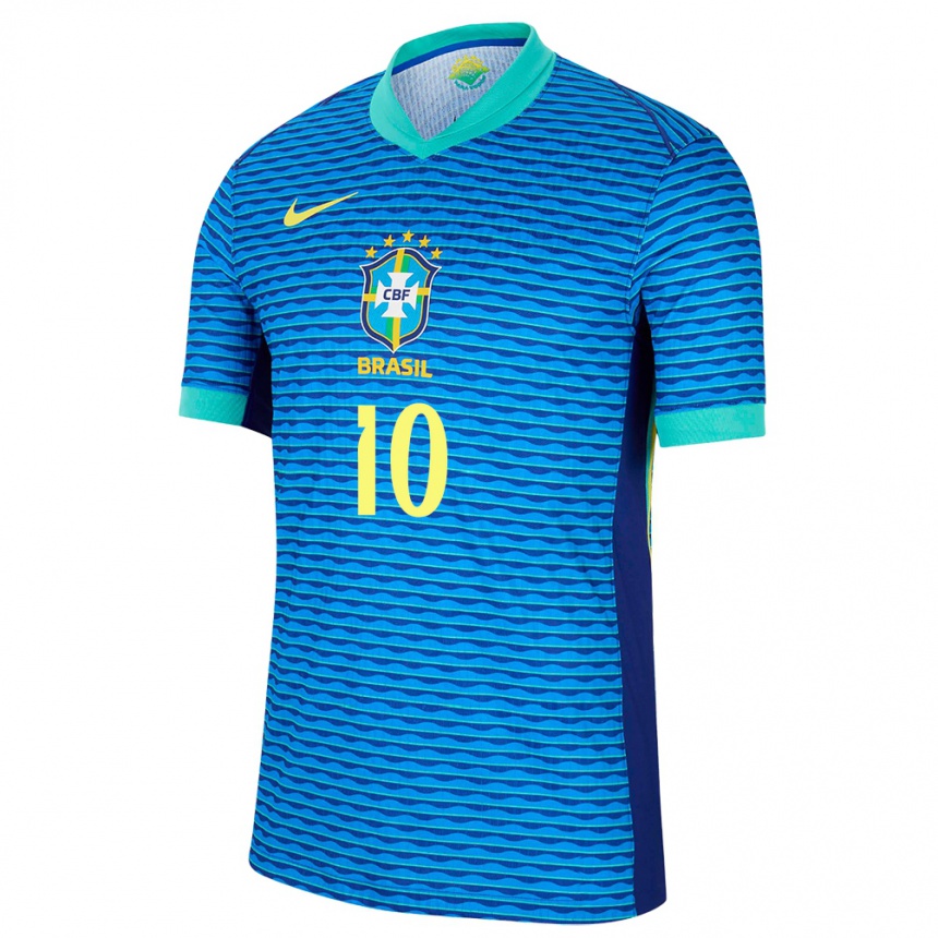 Kids Football Brazil Kerolin Nicoli #10 Blue Away Jersey 24-26 T-Shirt