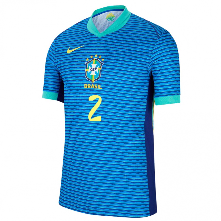 Kids Football Brazil Danilo #2 Blue Away Jersey 24-26 T-Shirt