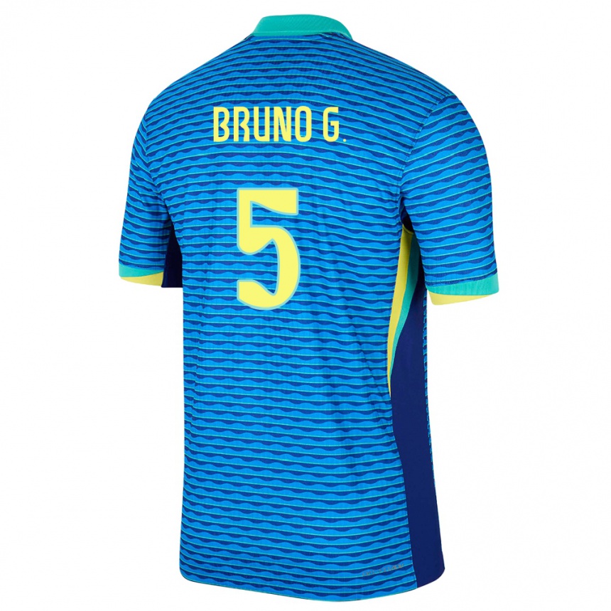 Kids Football Brazil Bruno Guimaraes #5 Blue Away Jersey 24-26 T-Shirt