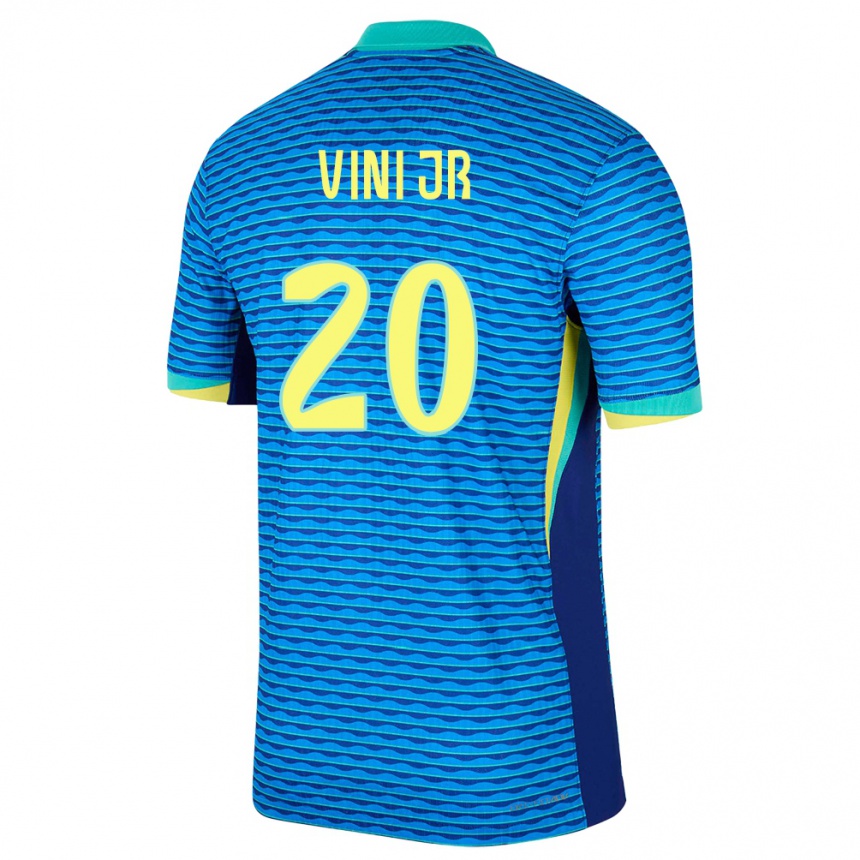 Kids Football Brazil Vinicius Junior #20 Blue Away Jersey 24-26 T-Shirt