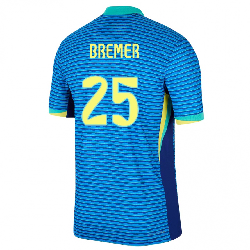 Kids Football Brazil Bremer #25 Blue Away Jersey 24-26 T-Shirt