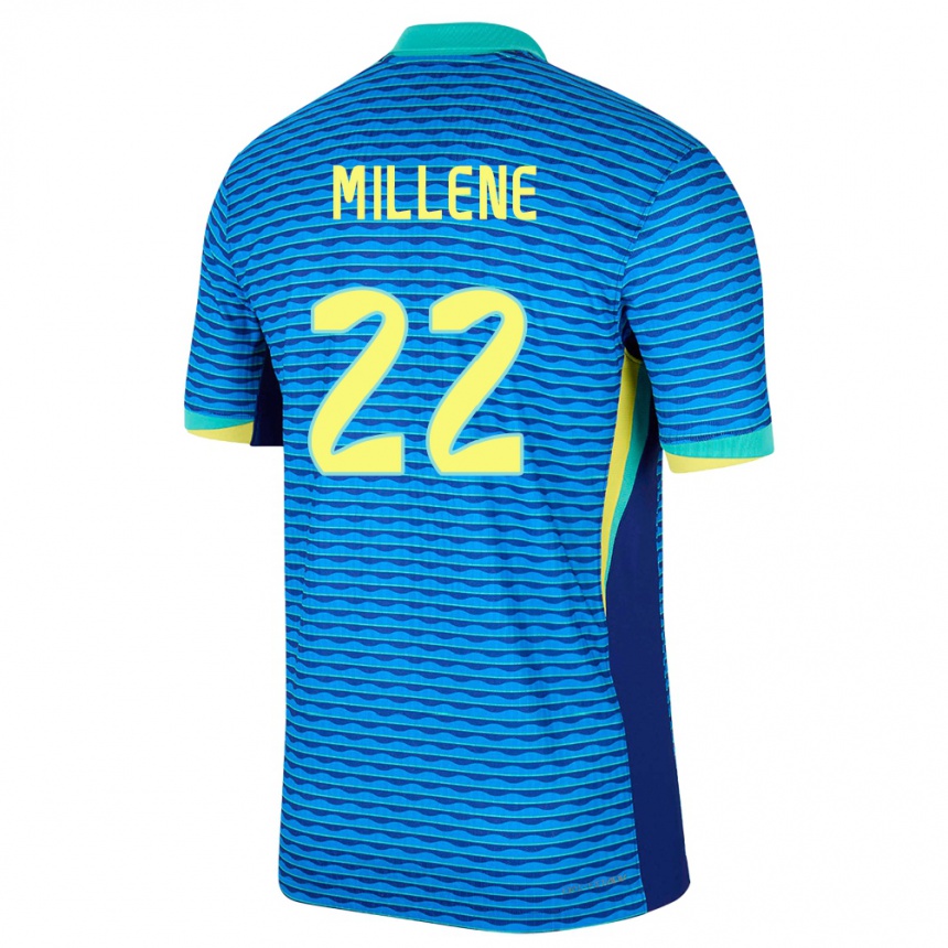 Kids Football Brazil Millene #22 Blue Away Jersey 24-26 T-Shirt