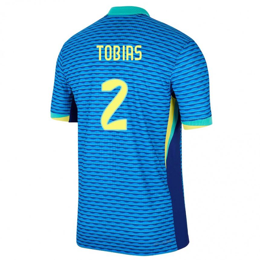 Kids Football Brazil Vinicius Tobias #2 Blue Away Jersey 24-26 T-Shirt