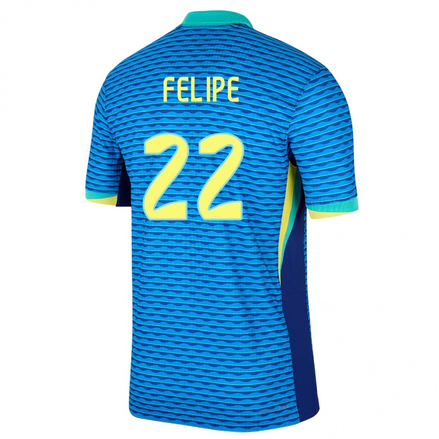 Kids Football Brazil Cayo Felipe #22 Blue Away Jersey 24-26 T-Shirt