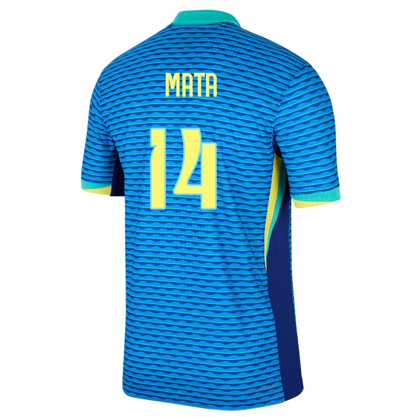 Kids Football Brazil Da Mata #14 Blue Away Jersey 24-26 T-Shirt