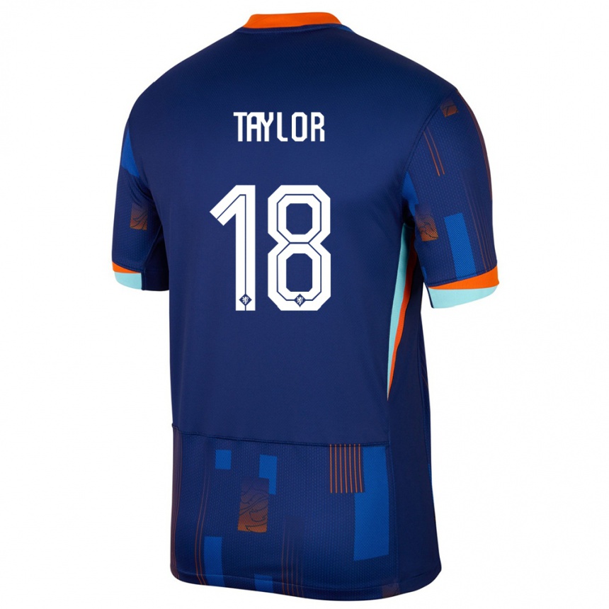 Kids Football Netherlands Kenneth Taylor #18 Blue Away Jersey 24-26 T-Shirt