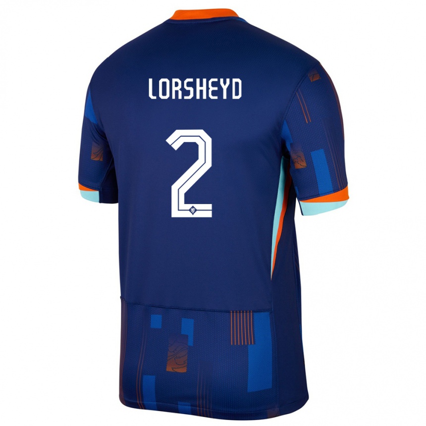 Kids Football Netherlands Barbara Lorsheyd #2 Blue Away Jersey 24-26 T-Shirt