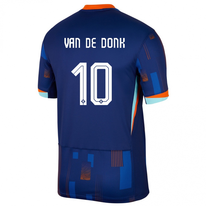 Kids Football Netherlands Danielle Van De Donk #10 Blue Away Jersey 24-26 T-Shirt