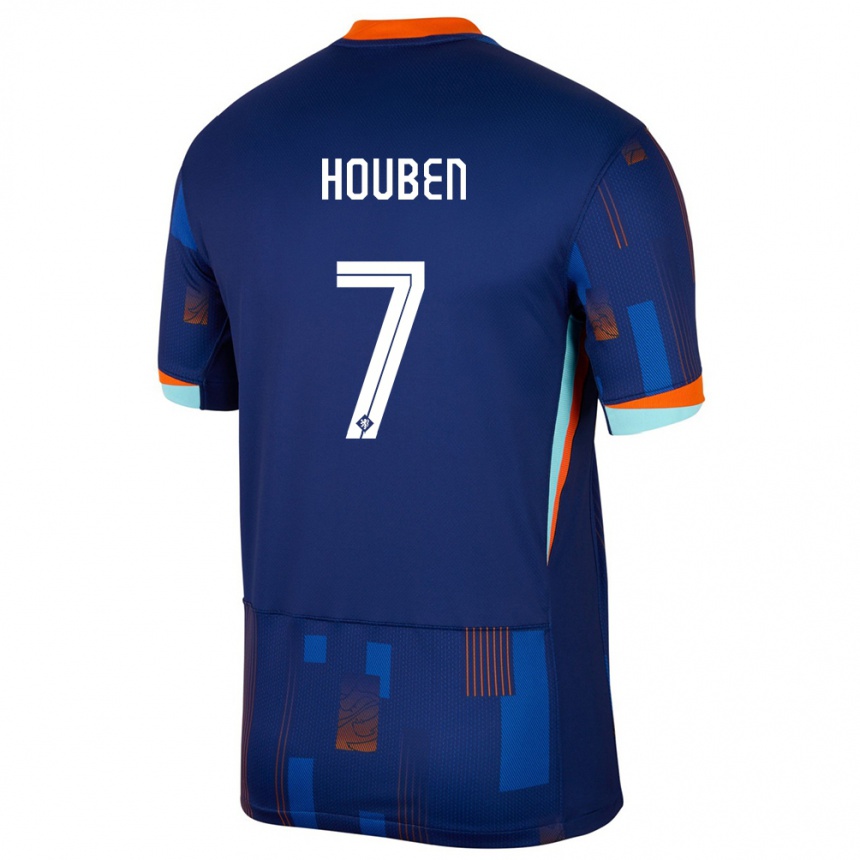 Kids Football Netherlands Iggy Houben #7 Blue Away Jersey 24-26 T-Shirt