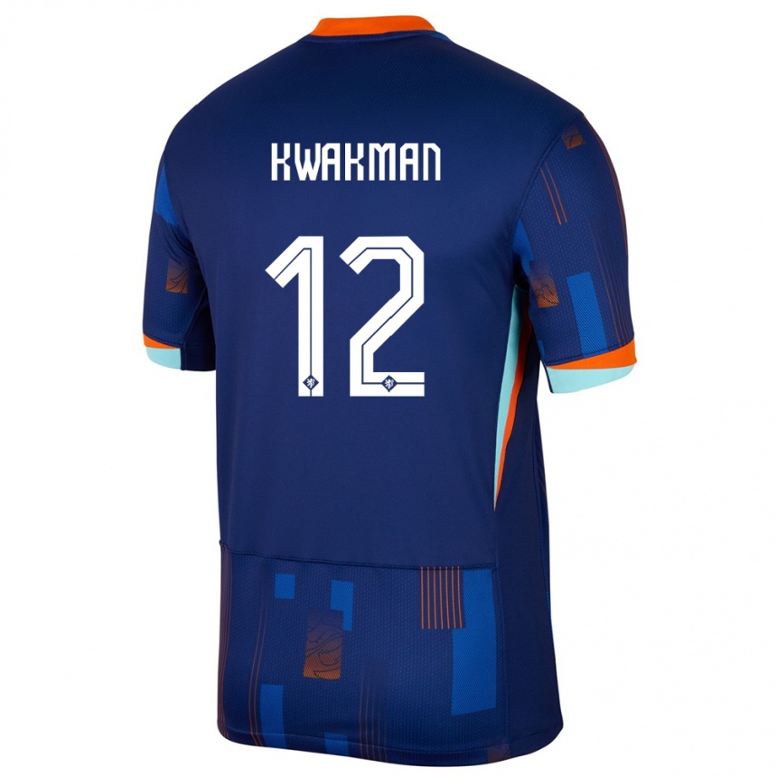 Kids Football Netherlands Dave Kwakman #12 Blue Away Jersey 24-26 T-Shirt