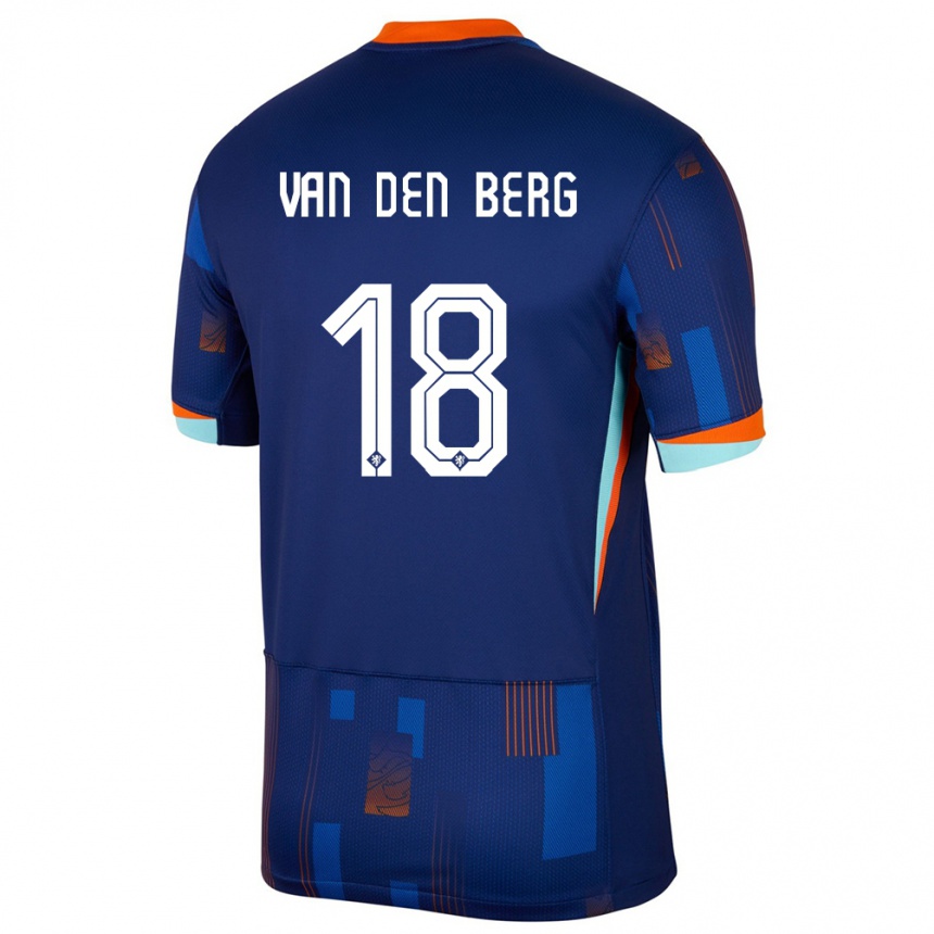 Kids Football Netherlands Rav Van Den Berg #18 Blue Away Jersey 24-26 T-Shirt