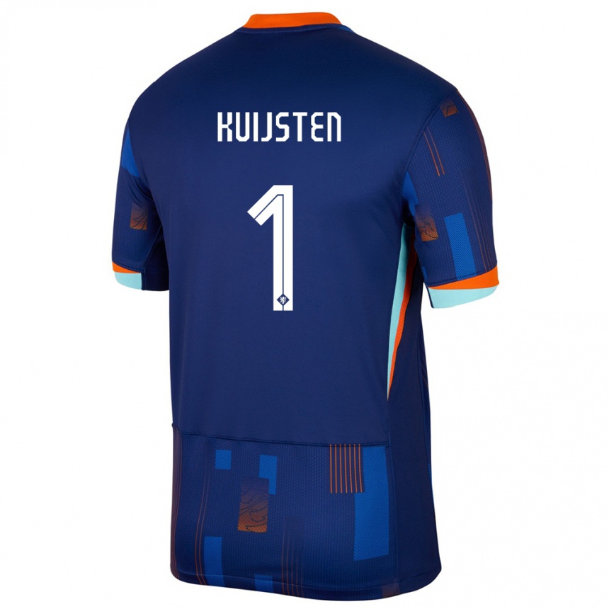 Kids Football Netherlands Tristan Kuijsten #1 Blue Away Jersey 24-26 T-Shirt