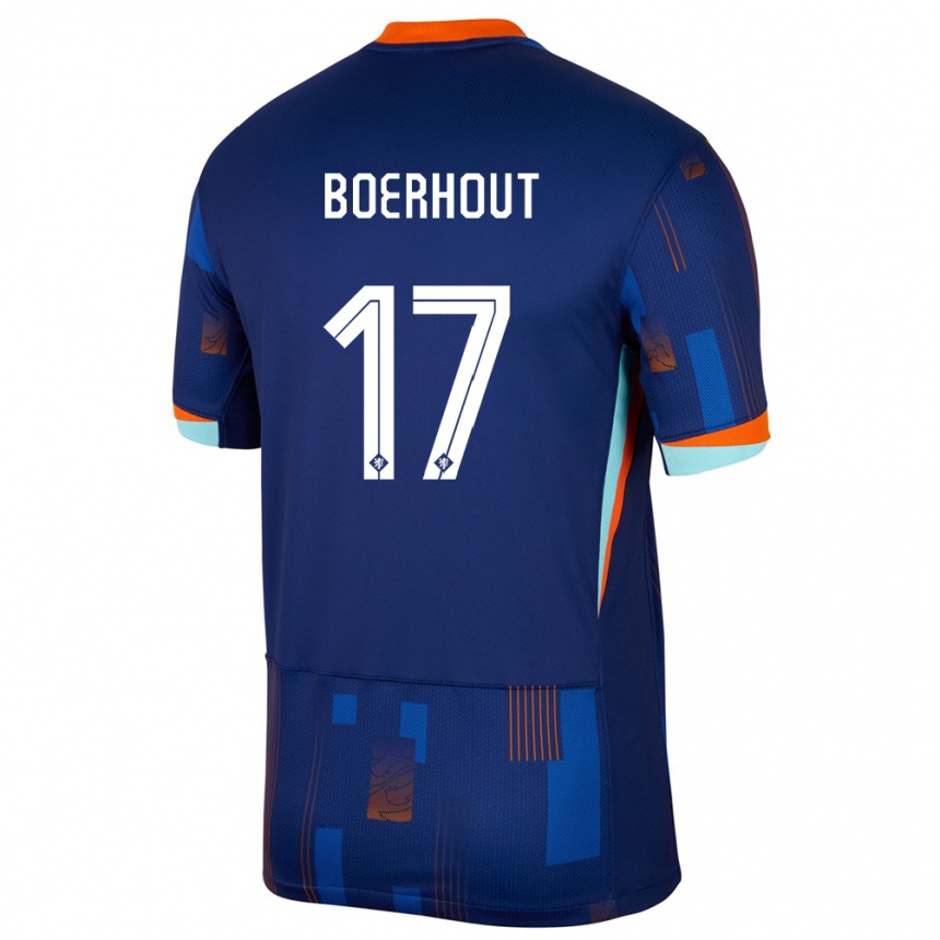 Kids Football Netherlands Yoram Boerhout #17 Blue Away Jersey 24-26 T-Shirt