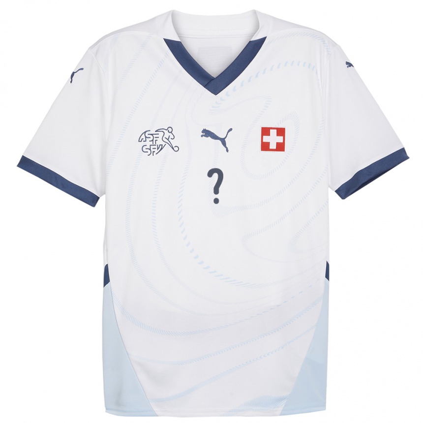 Kids Football Switzerland Your Name #0 White Away Jersey 24-26 T-Shirt