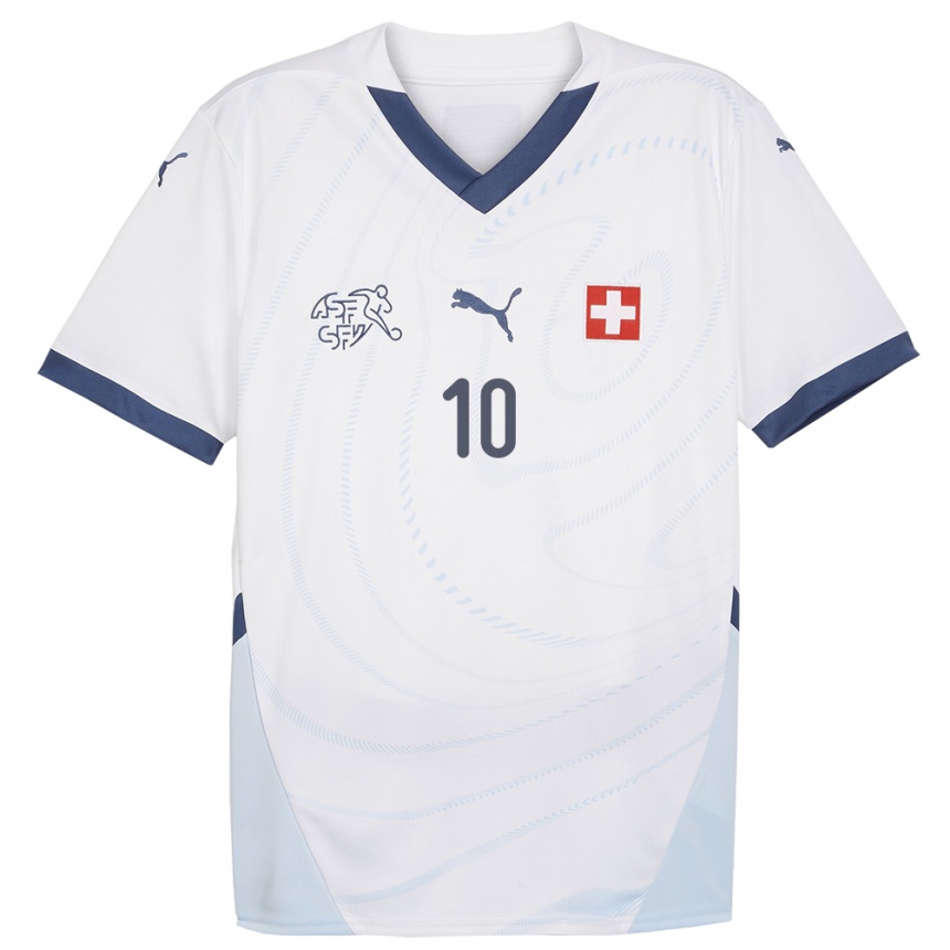 Kids Football Switzerland Mile Vukelic #10 White Away Jersey 24-26 T-Shirt