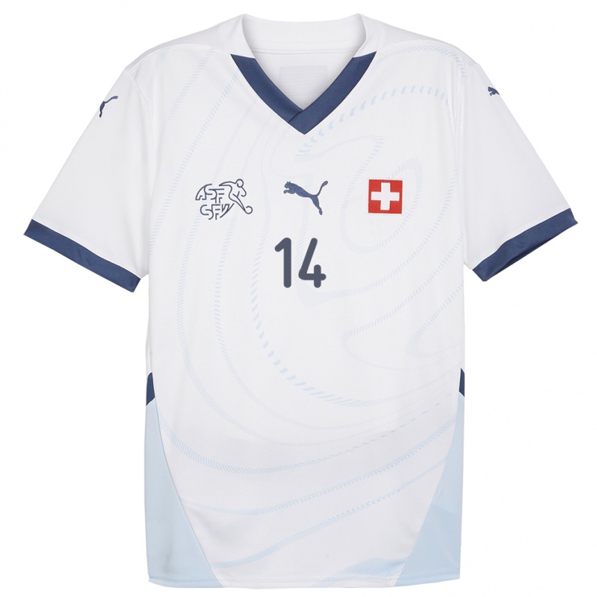 Kids Football Switzerland Steven Zuber #14 White Away Jersey 24-26 T-Shirt