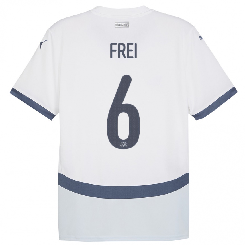 Kids Football Switzerland Fabian Frei #6 White Away Jersey 24-26 T-Shirt