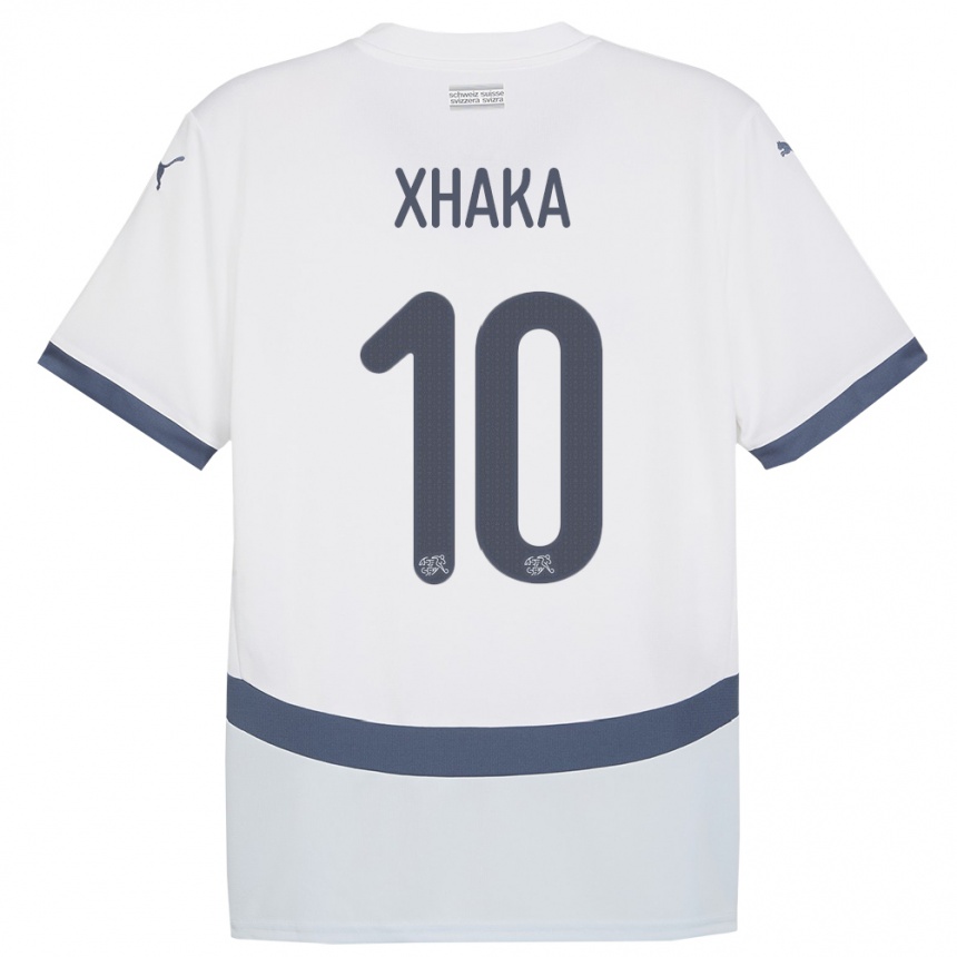 Kids Football Switzerland Granit Xhaka #10 White Away Jersey 24-26 T-Shirt