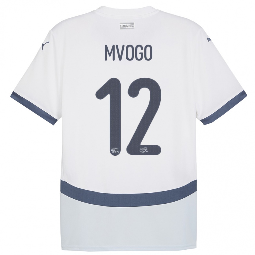 Kids Football Switzerland Yvon Mvogo #12 White Away Jersey 24-26 T-Shirt