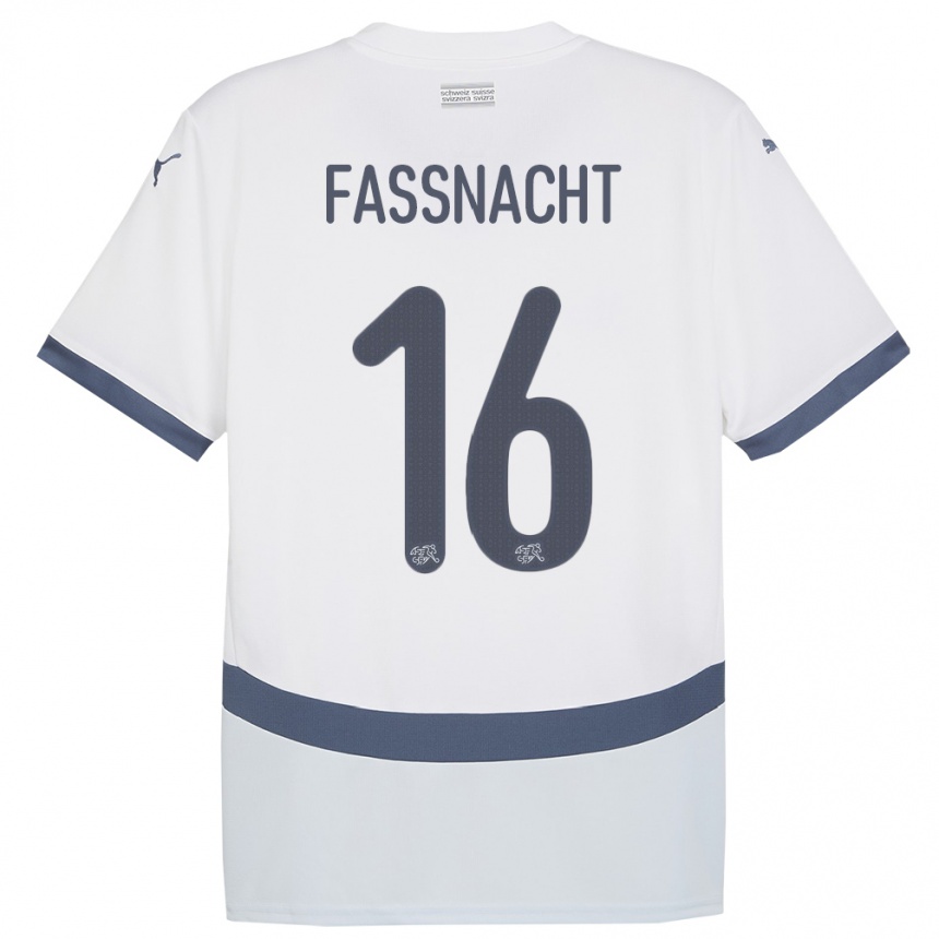 Kids Football Switzerland Christian Fassnacht #16 White Away Jersey 24-26 T-Shirt