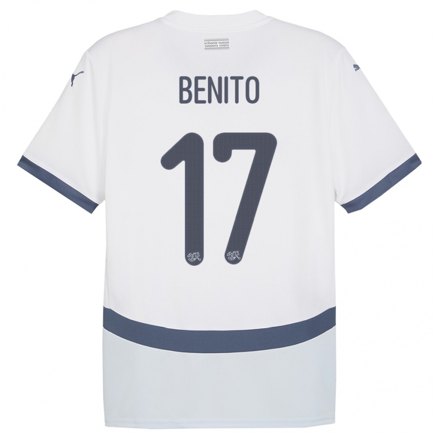 Kids Football Switzerland Loris Benito #17 White Away Jersey 24-26 T-Shirt