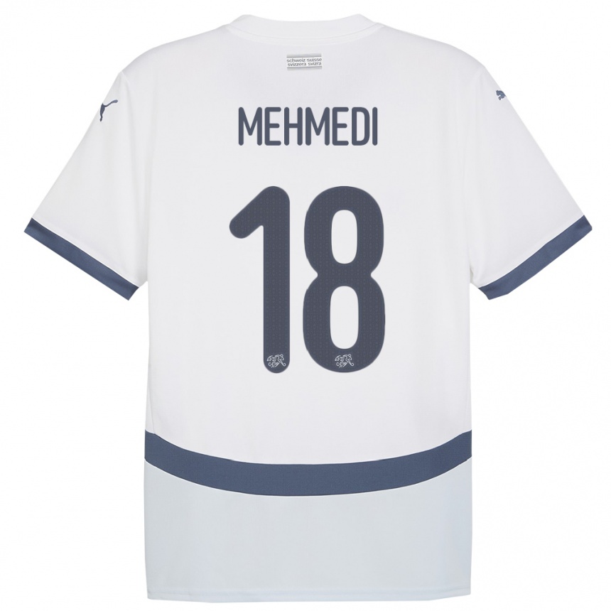 Kids Football Switzerland Admir Mehmedi #18 White Away Jersey 24-26 T-Shirt