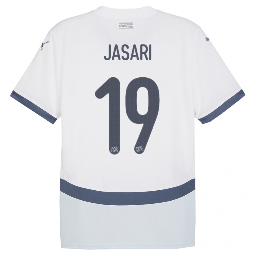 Kids Football Switzerland Ardon Jasari #19 White Away Jersey 24-26 T-Shirt