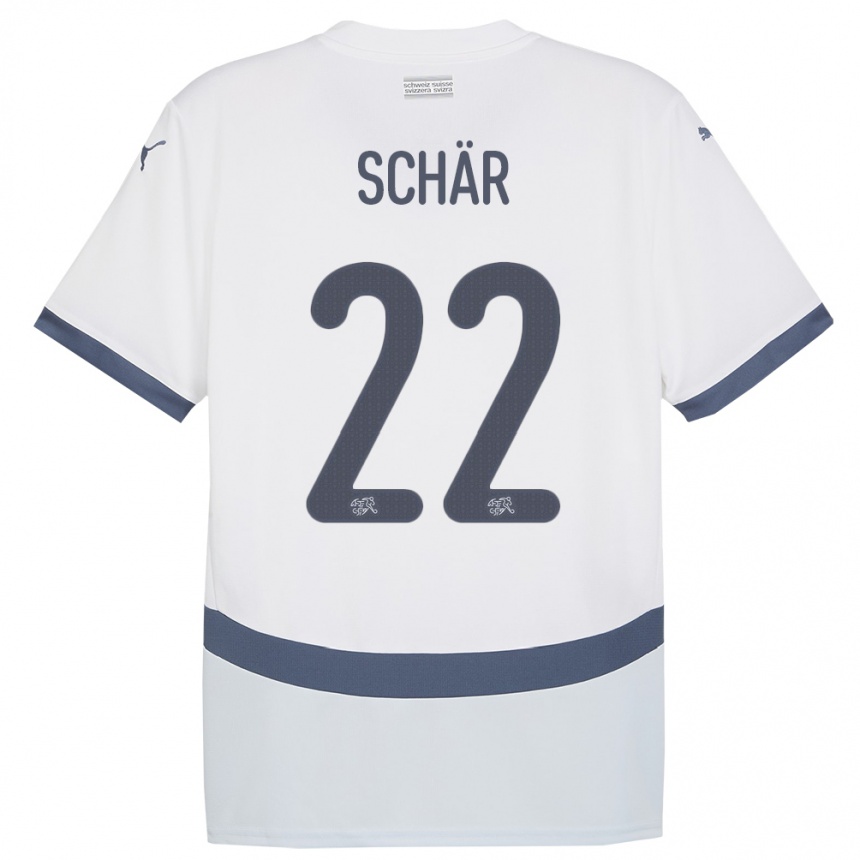 Kids Football Switzerland Fabian Schar #22 White Away Jersey 24-26 T-Shirt