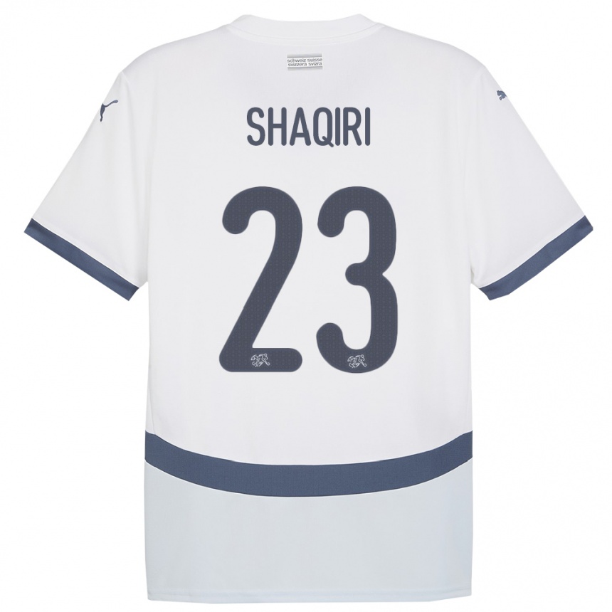 Kids Football Switzerland Xherdan Shaqiri #23 White Away Jersey 24-26 T-Shirt