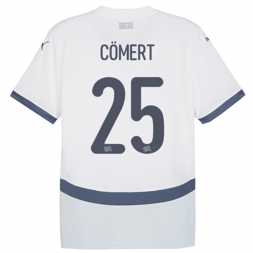 Kids Football Switzerland Eray Comert #25 White Away Jersey 24-26 T-Shirt