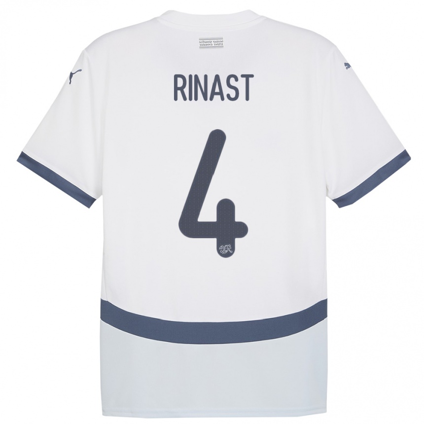 Kids Football Switzerland Rachel Rinast #4 White Away Jersey 24-26 T-Shirt