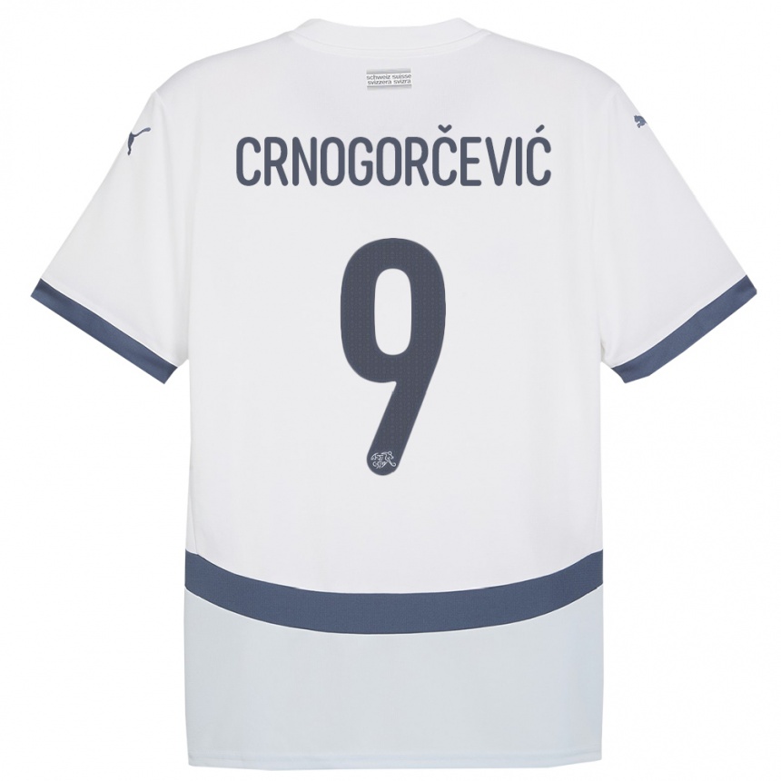 Kids Football Switzerland Ana Maria Crnogorcevic #9 White Away Jersey 24-26 T-Shirt