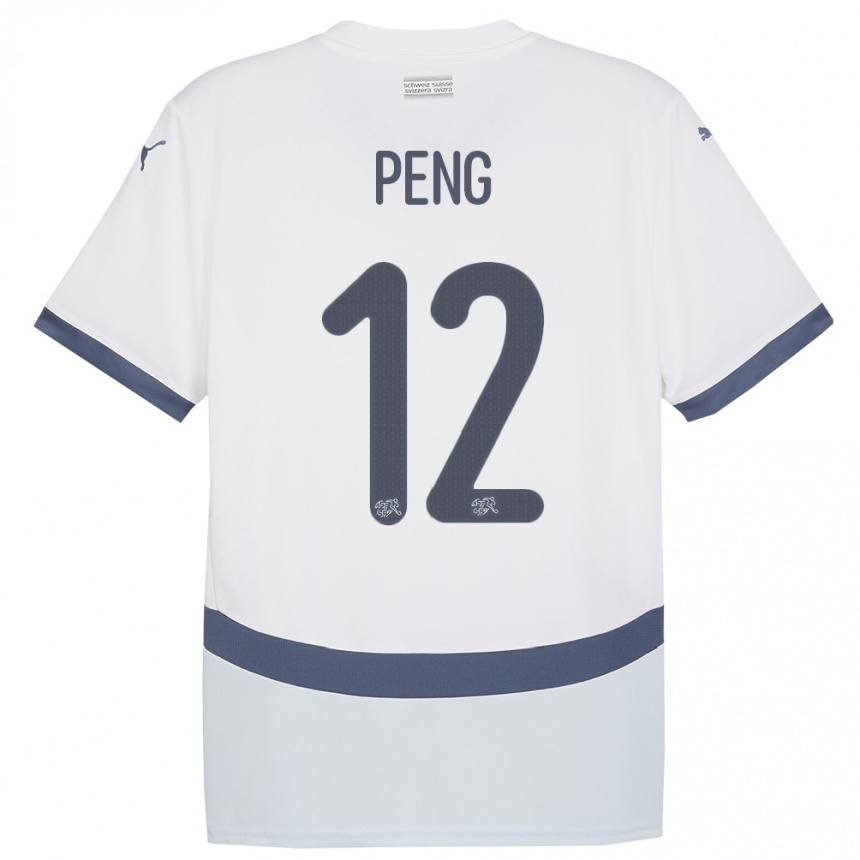 Kids Football Switzerland Livia Peng #12 White Away Jersey 24-26 T-Shirt