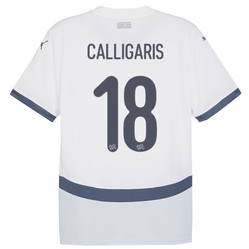 Kids Football Switzerland Viola Calligaris #18 White Away Jersey 24-26 T-Shirt