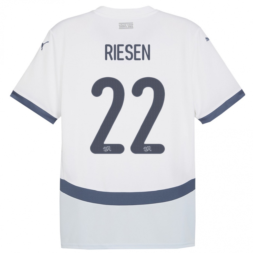 Kids Football Switzerland Nadine Riesen #22 White Away Jersey 24-26 T-Shirt