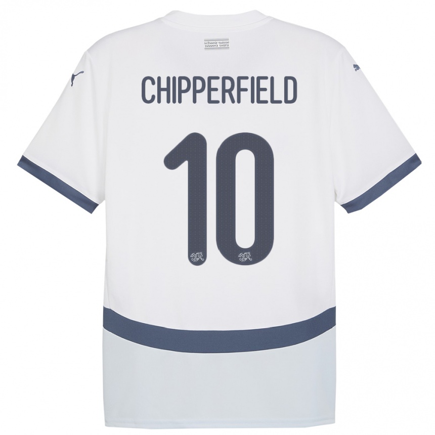 Kids Football Switzerland Liam Chipperfield #10 White Away Jersey 24-26 T-Shirt