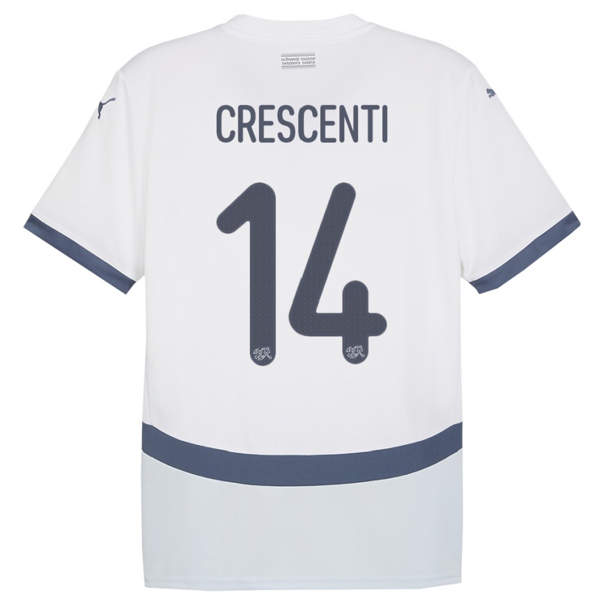 Kids Football Switzerland Federico Crescenti #14 White Away Jersey 24-26 T-Shirt