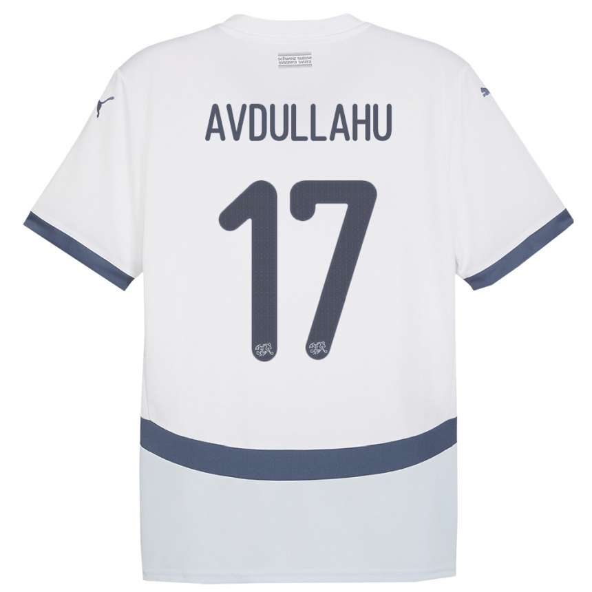 Kids Football Switzerland Leon Avdullahu #17 White Away Jersey 24-26 T-Shirt