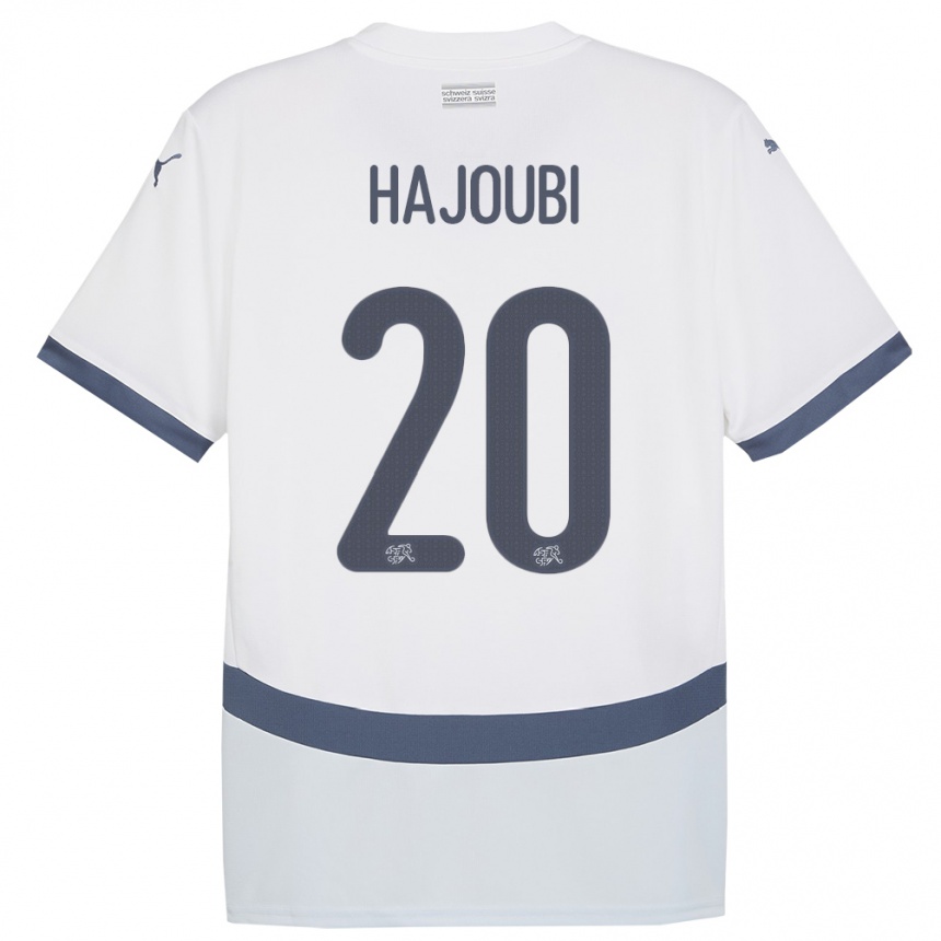 Kids Football Switzerland Amin Hajoubi #20 White Away Jersey 24-26 T-Shirt