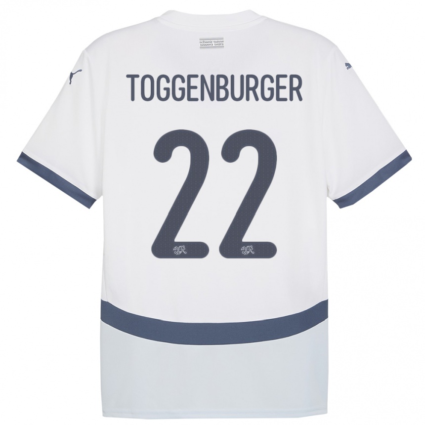 Kids Football Switzerland Nando Toggenburger #22 White Away Jersey 24-26 T-Shirt