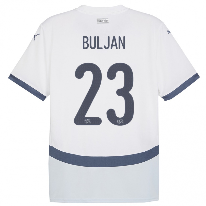 Kids Football Switzerland Leo Buljan #23 White Away Jersey 24-26 T-Shirt